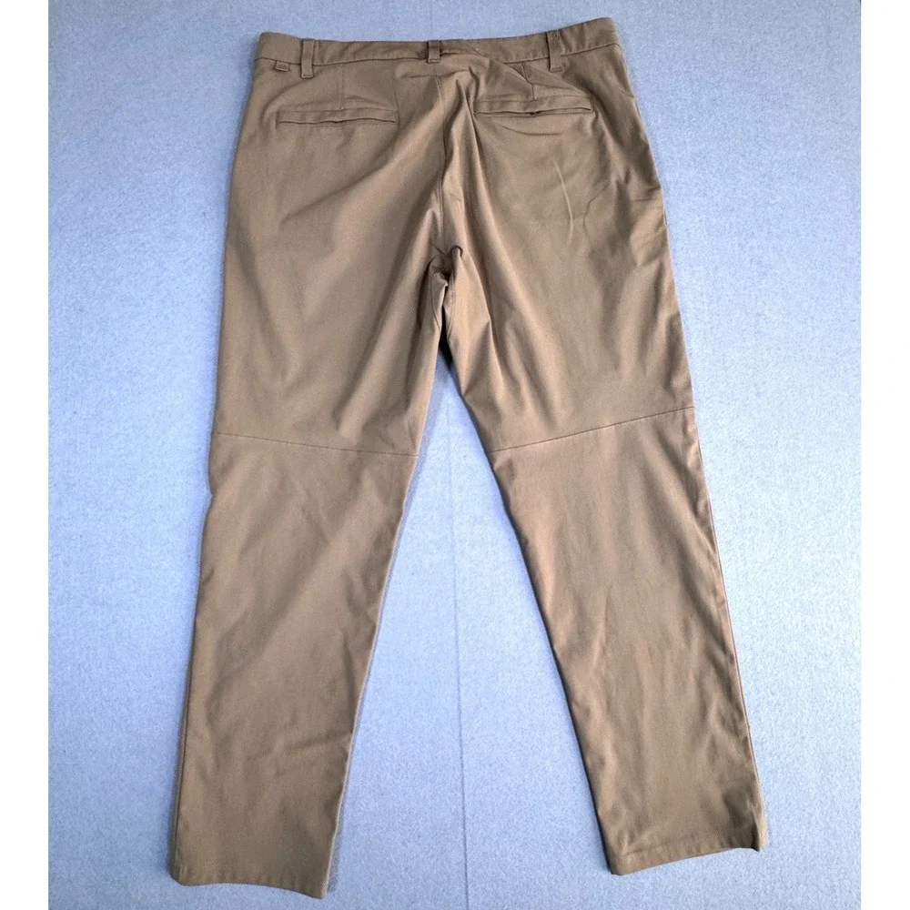 Lululemon Commission Slim Fit Pant Men 36 Khaki Warpstreme Chino Trousers 36x29